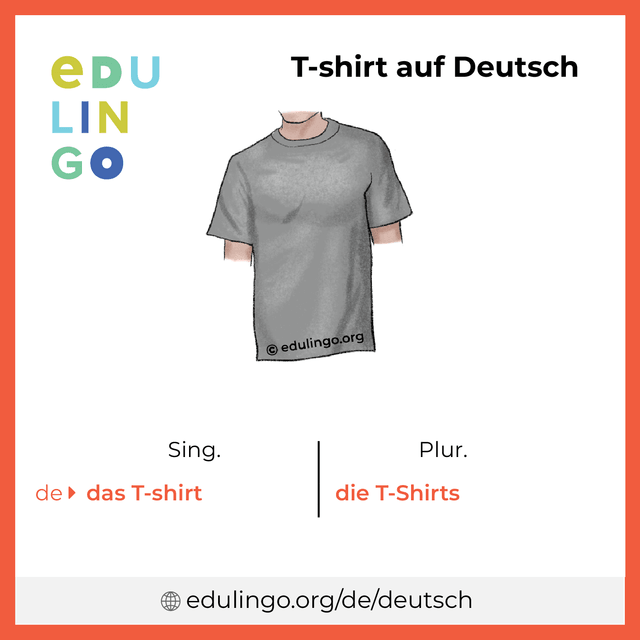 T-shirt auf Deutsch Vokabelbild mit Singular und Plural zum Herunterladen und Ausdrucken
