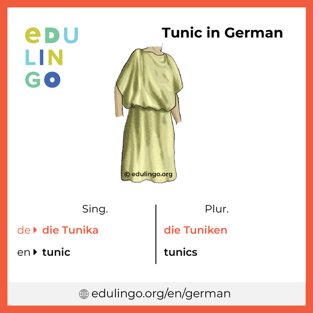 Tunic in German vocabulary picture with singular and plural for download and printing