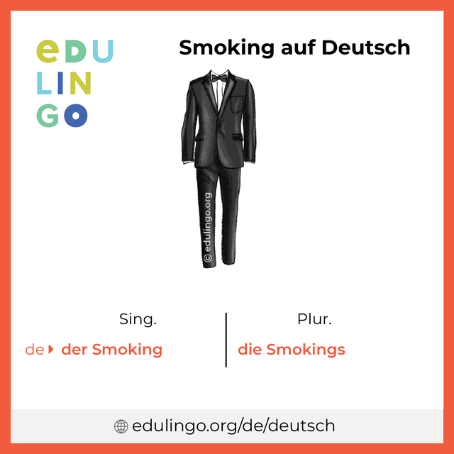 Smoking auf Deutsch Vokabelbild mit Singular und Plural zum Herunterladen und Ausdrucken
