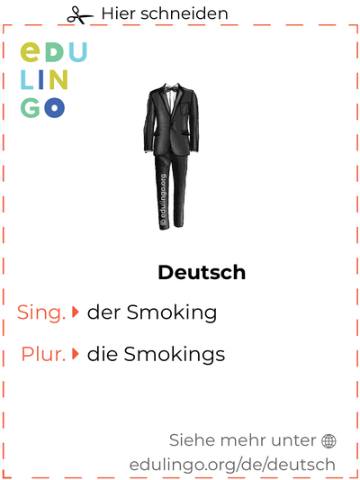 Smoking auf Deutsch Vokabelkartei zum Ausdrucken, Üben und Lernen