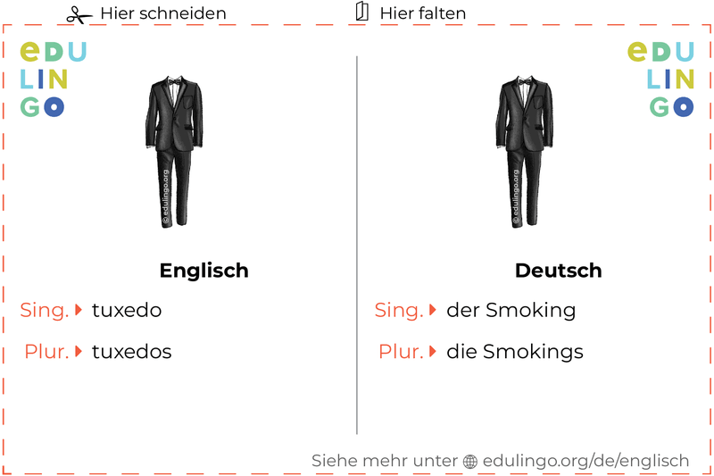 Smoking auf Englisch Vokabelkartei zum Ausdrucken, Üben und Lernen
