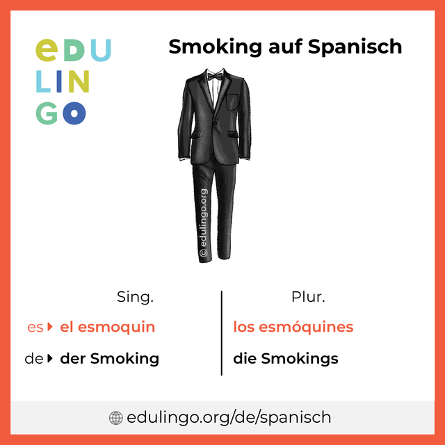 Smoking auf Spanisch Vokabelbild mit Singular und Plural zum Herunterladen und Ausdrucken
