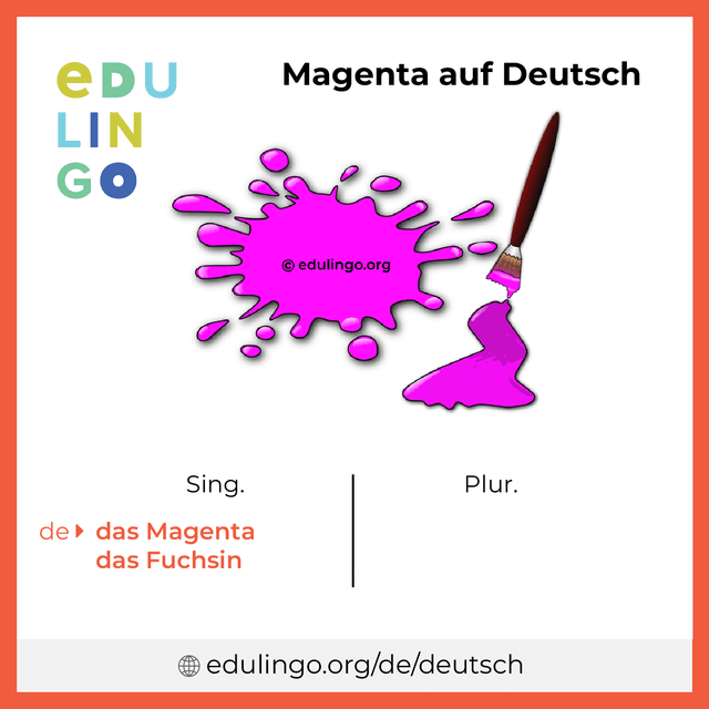 Magenta auf Deutsch Vokabelbild mit Singular und Plural zum Herunterladen und Ausdrucken