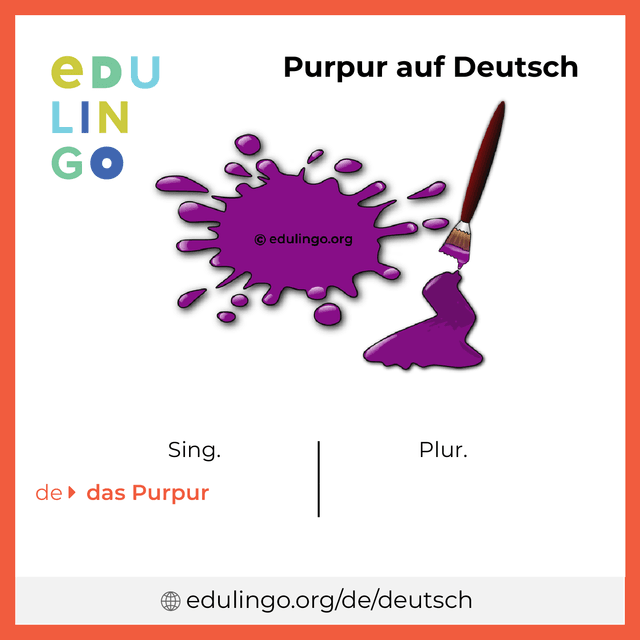 Purpur auf Deutsch Vokabelbild mit Singular und Plural zum Herunterladen und Ausdrucken